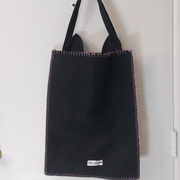 Happy Halloween Cat Eye Tote Bag Carryall Seasonal Holiday Animal Whimsy Oct. 31 - Picture 2 of 8